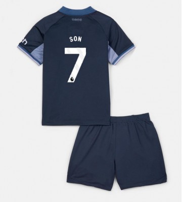 Tottenham Hotspur Son Heung-min #7 Replica Away Stadium Kit for Kids 2023-24 Short Sleeve (+ pants)